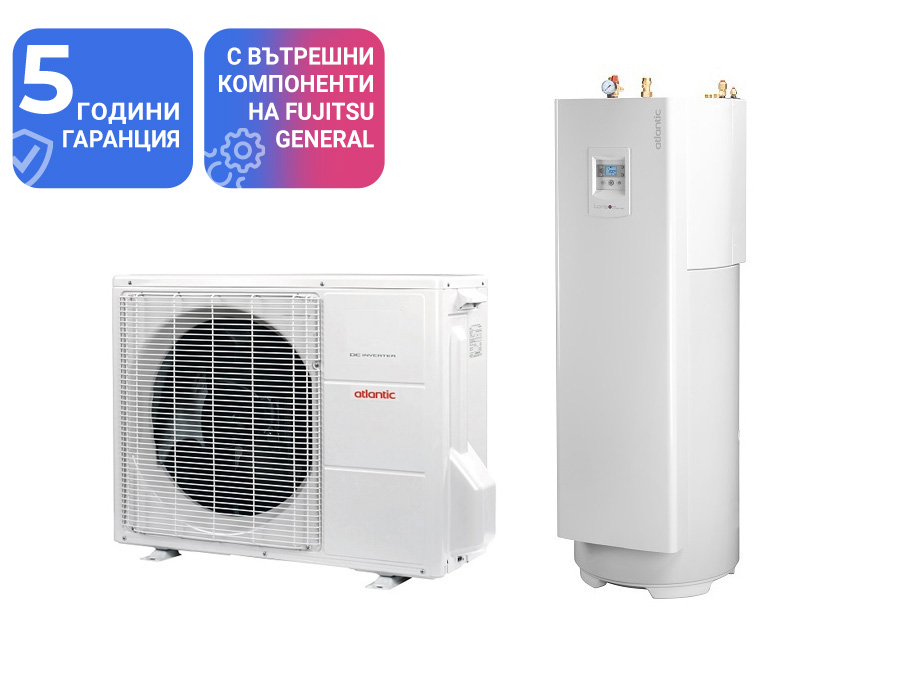 Термопомпа Atlantic LORIA DUO 6008, 8 Kw с вграден бойлер 190 л – отопление, охлаждане и БГВ